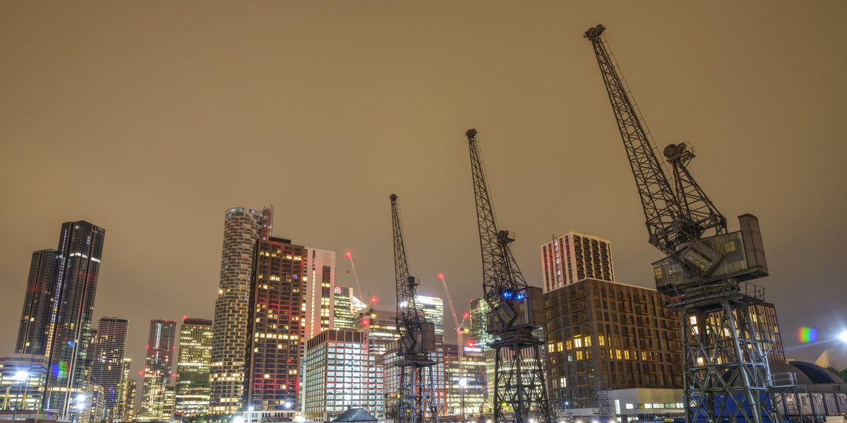 Evening Docklands Architecture Panorama Wall Mural