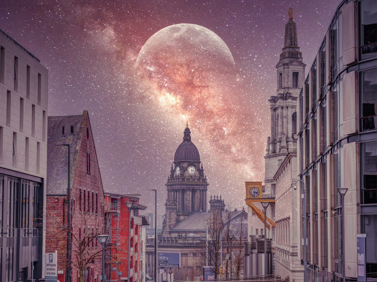 Cosmic Cityscape Architectural Vista Wall Mural in your room — zoomed
