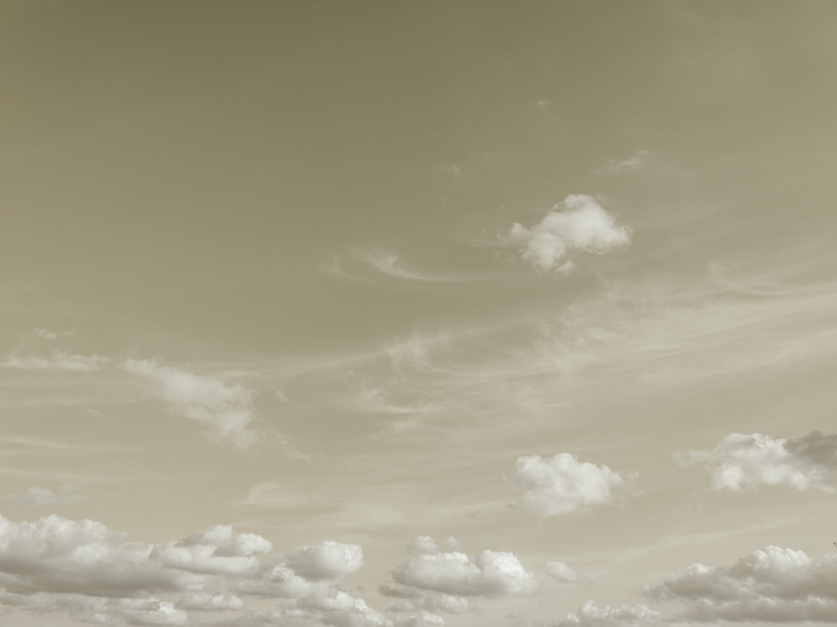 Muted Clouds Ethereal Horizon Wall Mural in your room — zoomed
