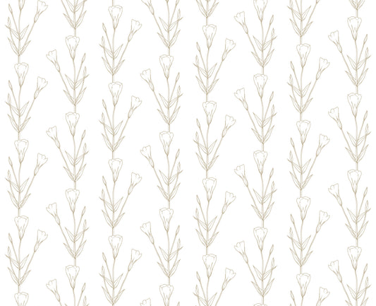 Minimalist Botanical Line Sketch Wallpaper⁠