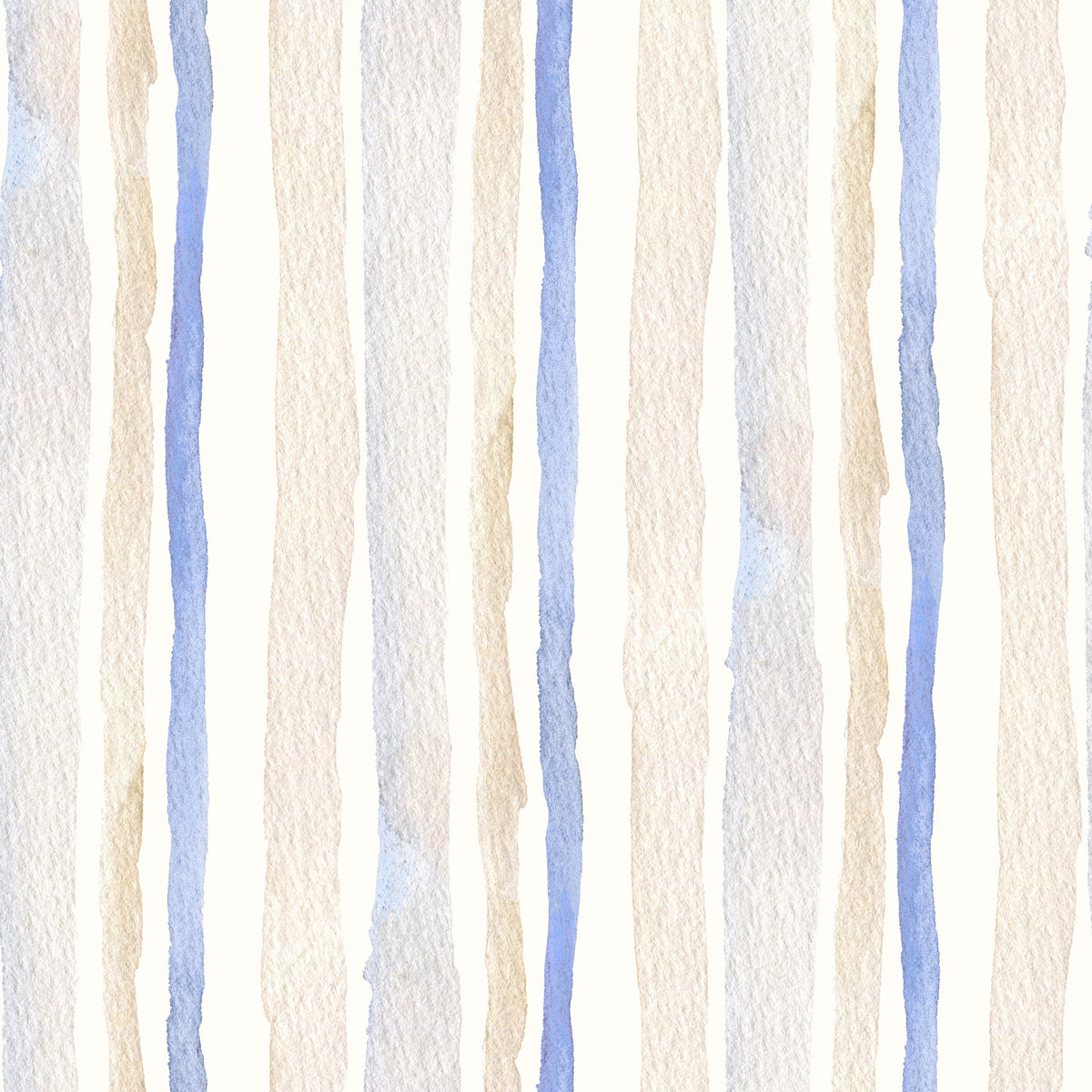 Serene Blue and Beige Watercolor Stripes Wallpaper⁠