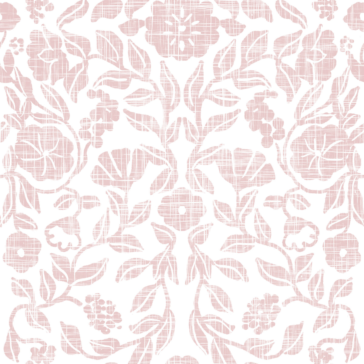 Textured Pink Damask Vine Wallpaper⁠