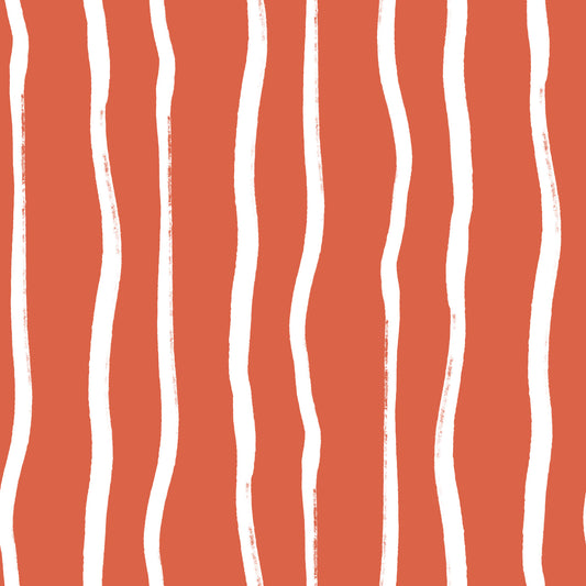 Minimalist Terracotta and White Linear Pattern Wallpaper⁠