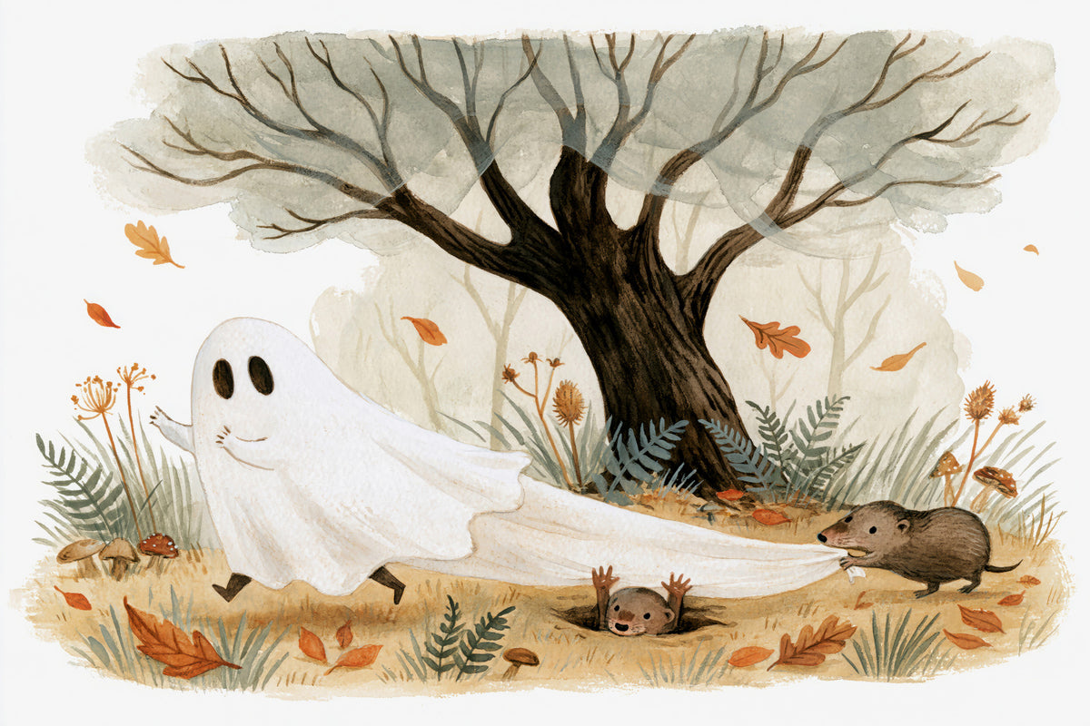 Woodland Ghost and Curious Critters Wall Mural