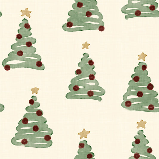 Minimal Holiday Xmas Woodland Christmas Trees Tossed Wallpaper⁠