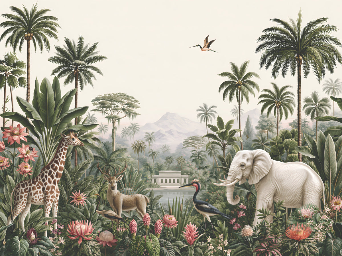 Safari Serenity Tropical Landscape Wall Mural