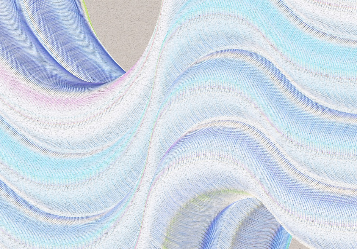 Fluid Azure Waves Wall Mural