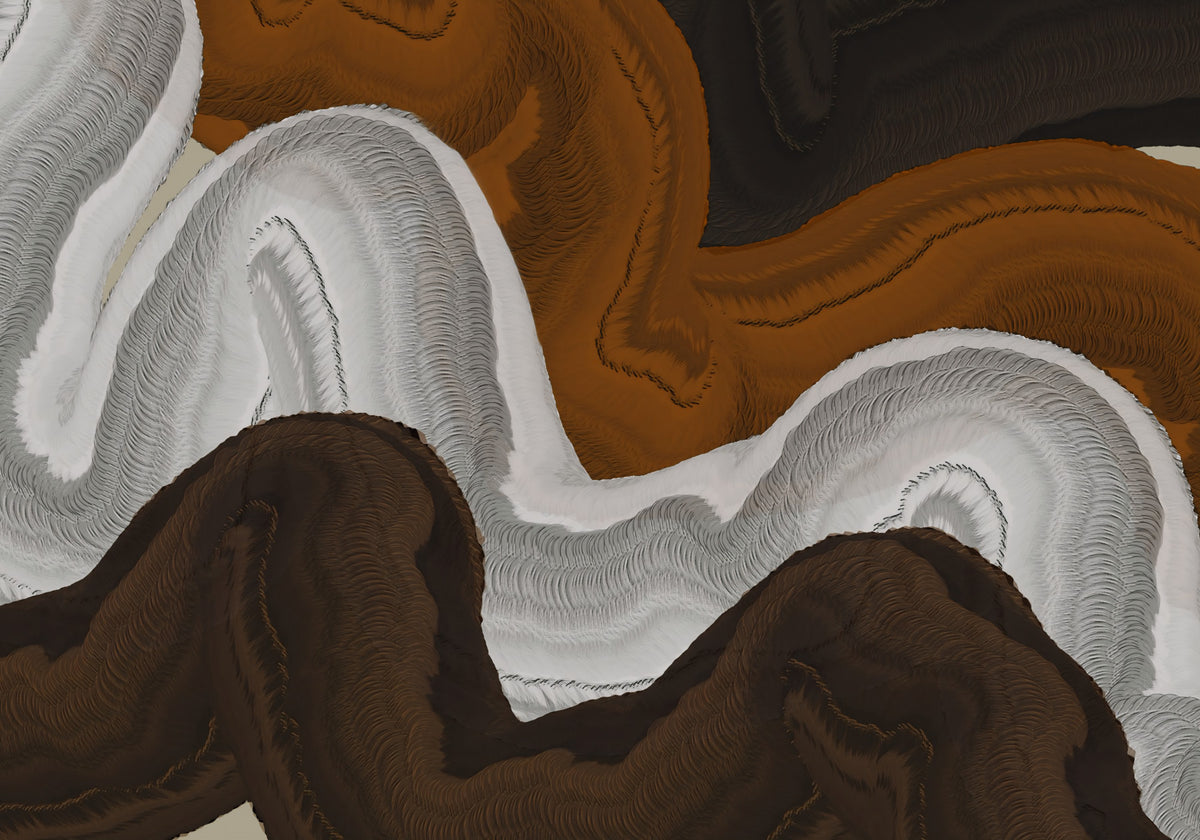 Earthy Flow Abstract Layers Wall Mural in your room — zoomed