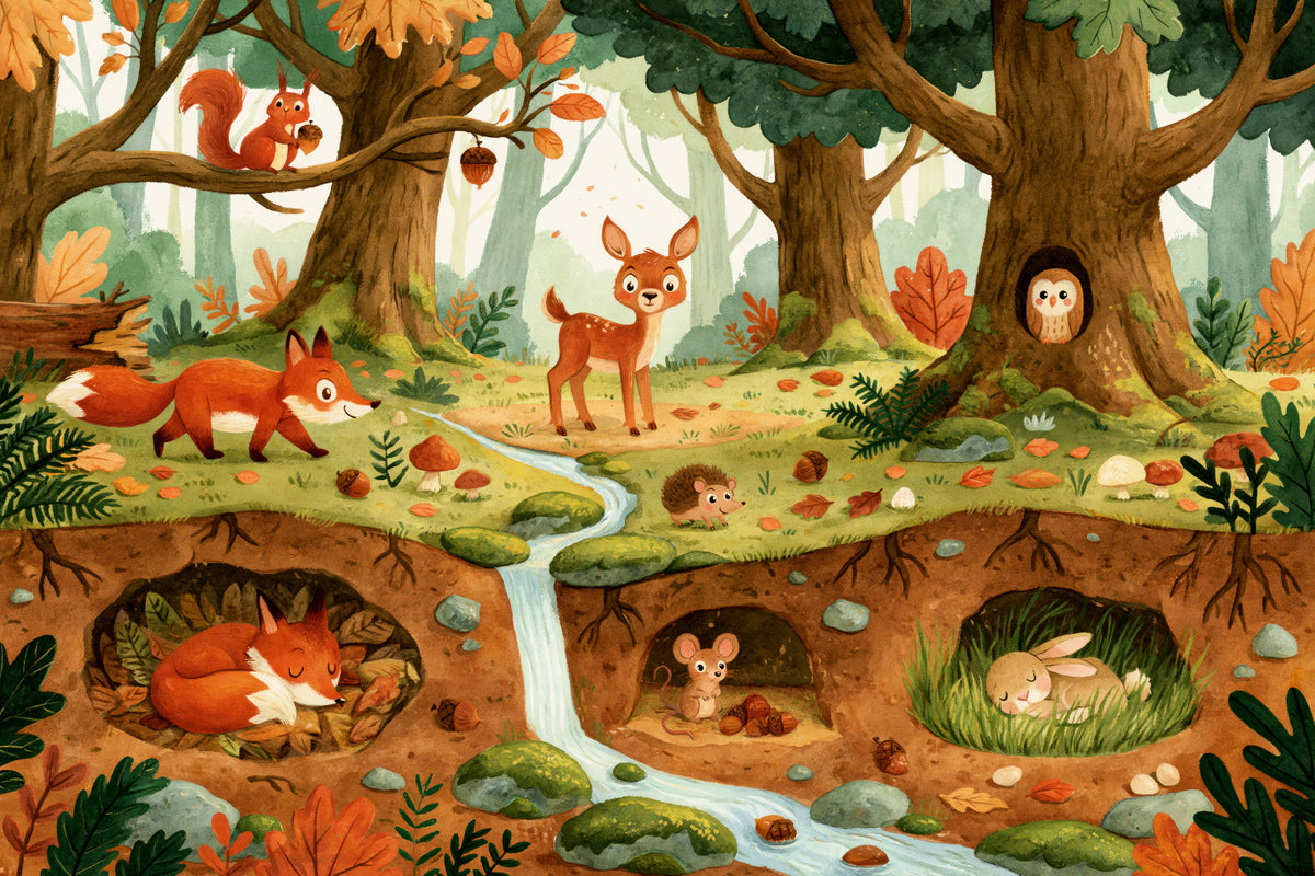 Forest Creatures Woodland Adventure Wall Mural