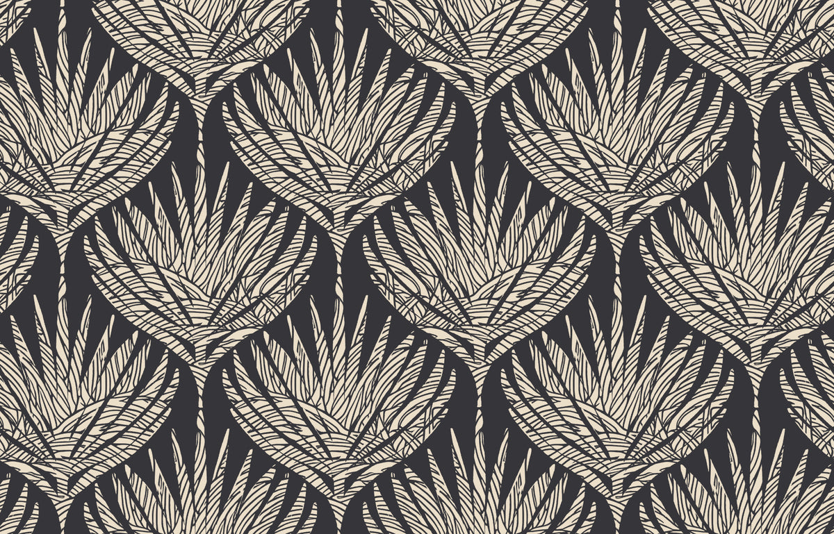 Graphic Fan Botanical Silhouette Wallpaper⁠