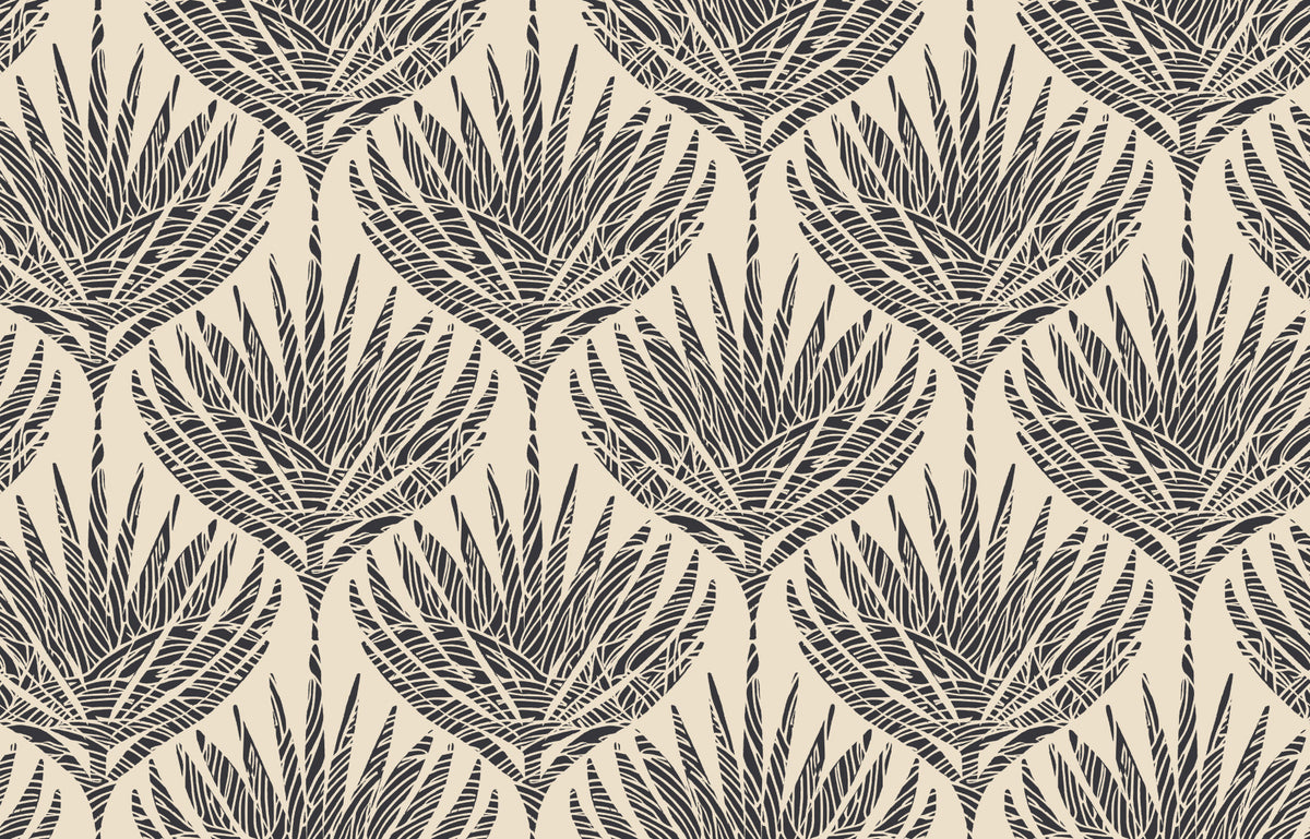 Graphic Fan Palm Silhouette Wallpaper⁠