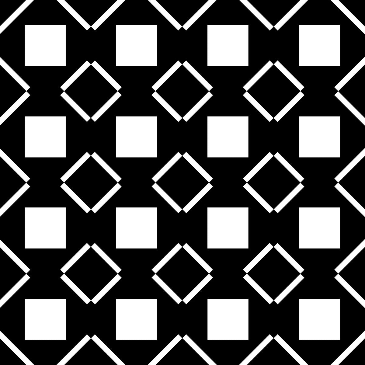 Minimalist Black and White Geometric Grid Wallpaper⁠ in your room — zoomed