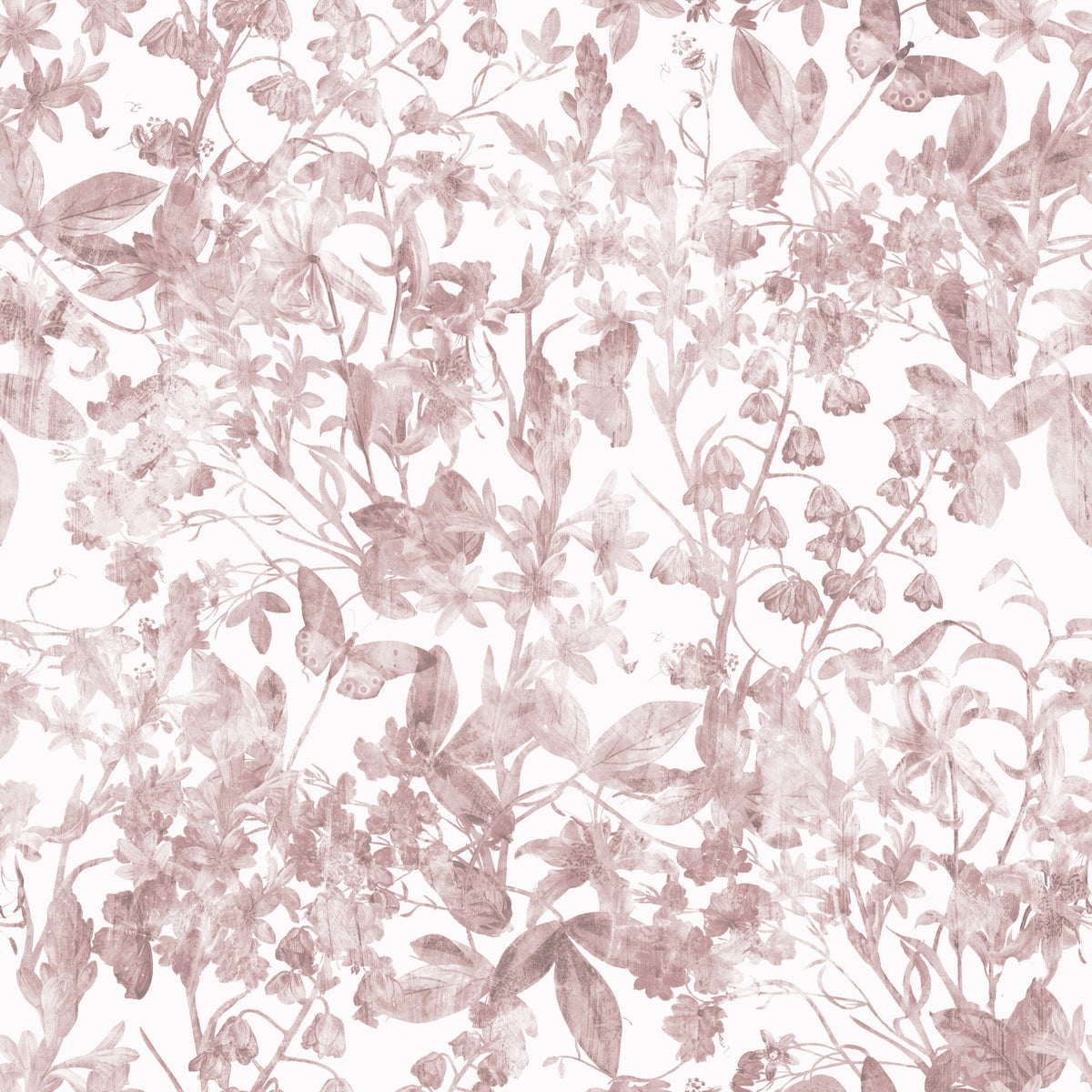 Blush Botanical Meadow Sketch Wallpaper⁠