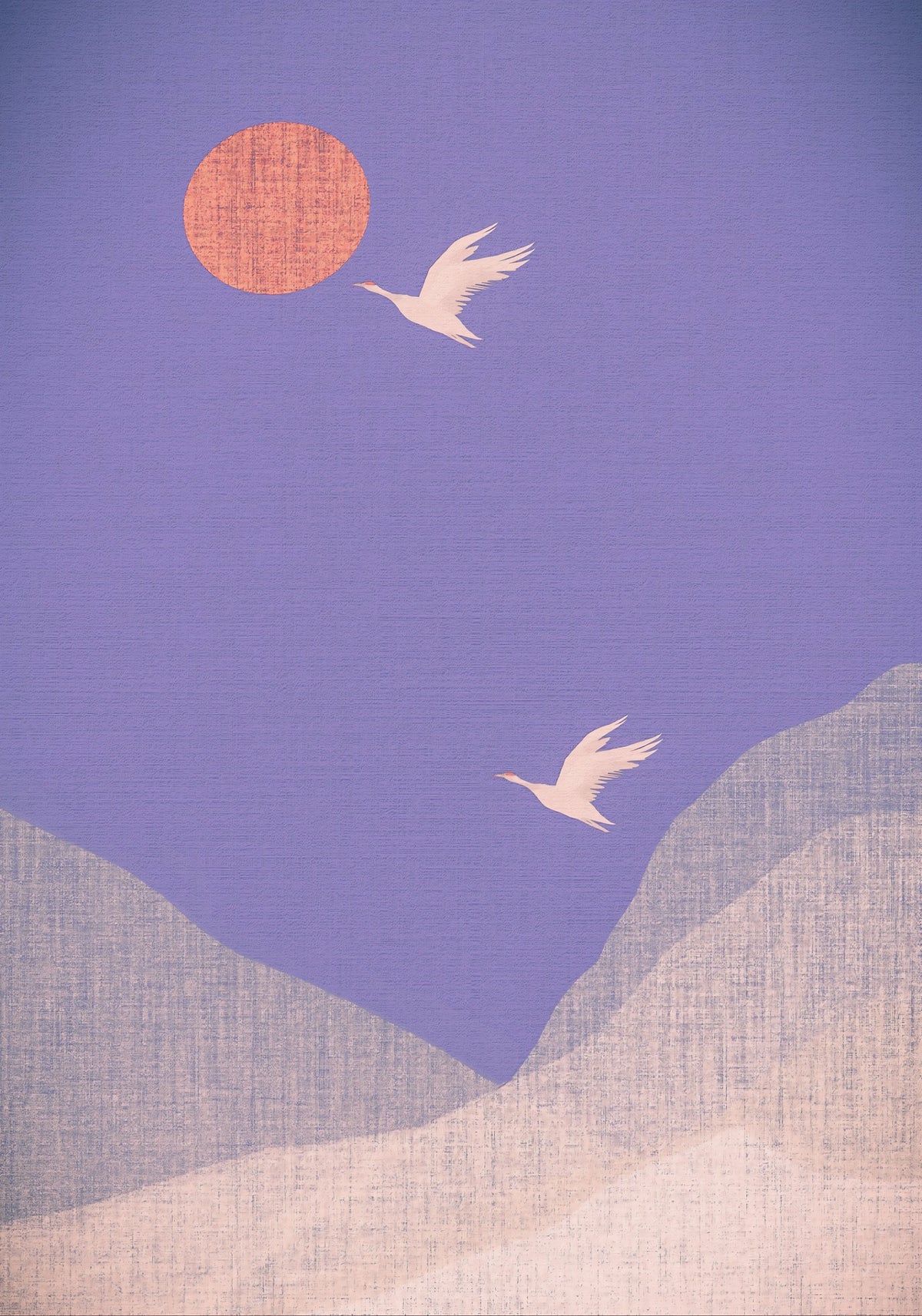 Zen Mountain Flight Landscape Wall Mural in your room — zoomed