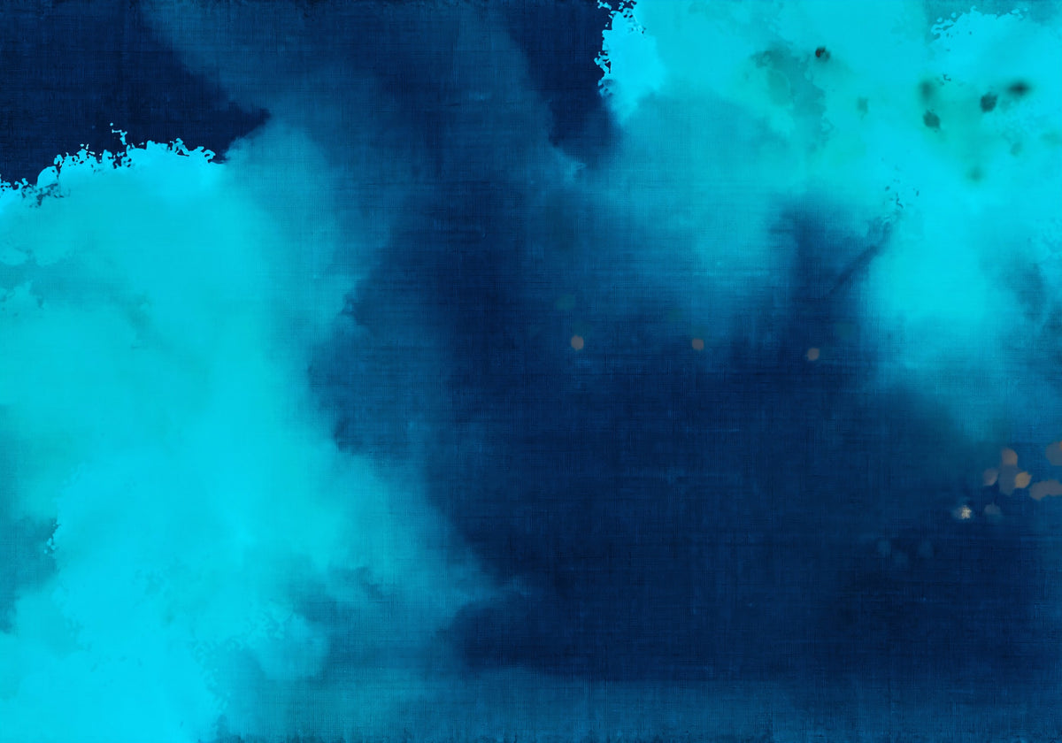Deep Azure Watercolor Wash Wall Mural in your room — zoomed