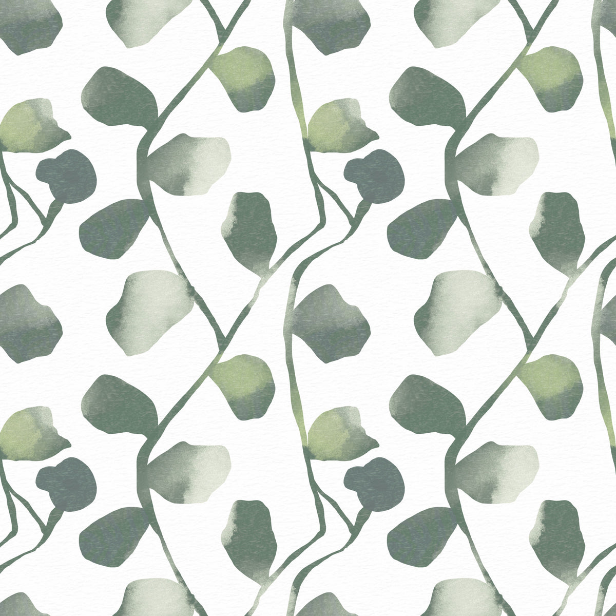 Soft Watercolor Eucalyptus Vines Wallpaper⁠ in your room — zoomed
