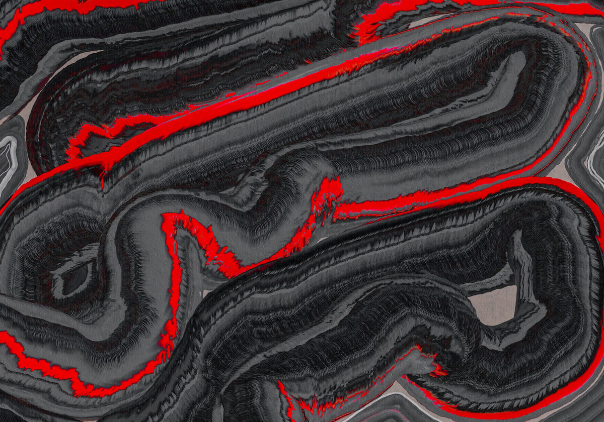 Crimson Graphite Flow Wall Mural
