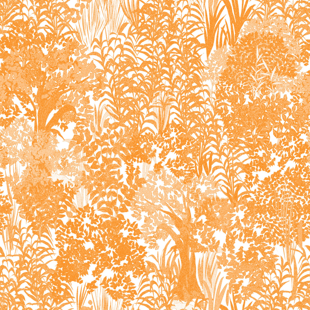 Orange Forest Silhouette Pattern Wallpaper⁠