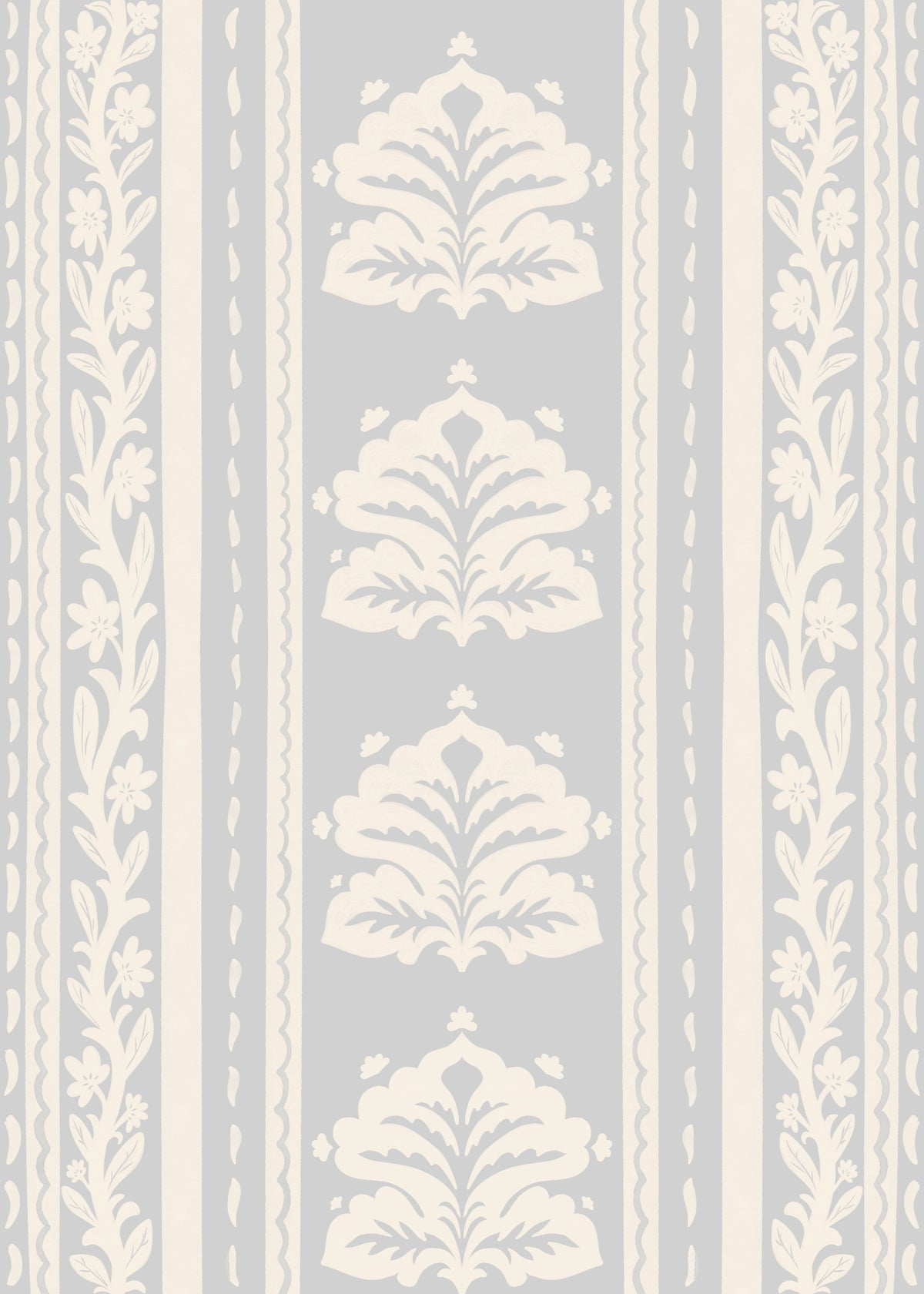 Soft Grey Heritage Damask Wallpaper⁠
