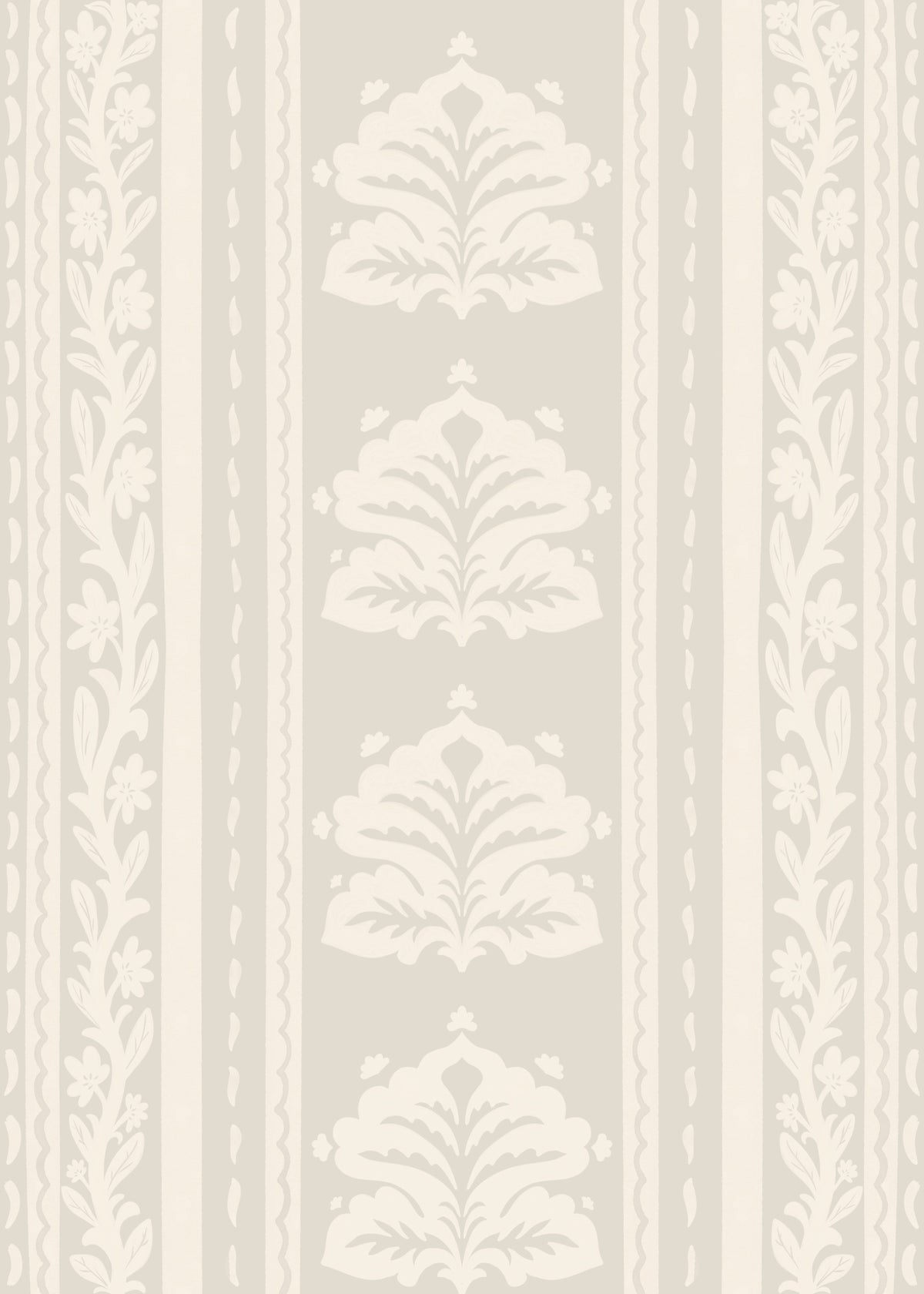 Botanical Stripe Neutral Art Wallpaper⁠