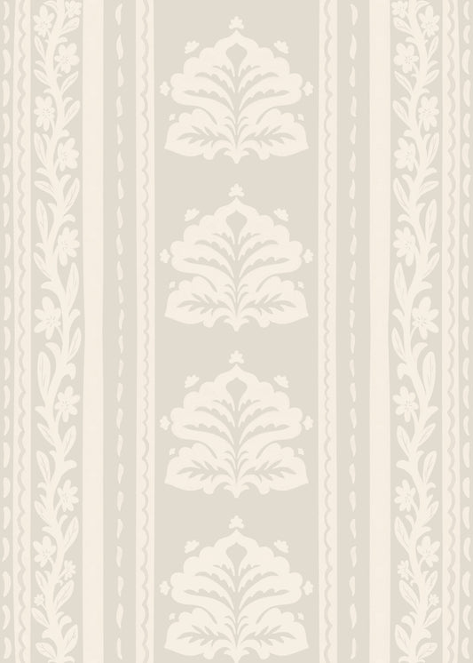 Botanical Stripe Neutral Art Wallpaper⁠