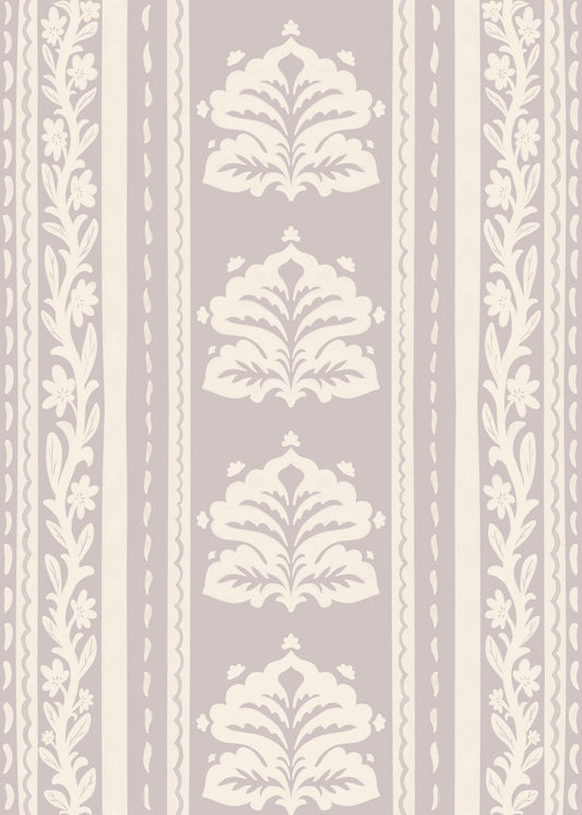 Vintage Chinoiserie Stripe Wallpaper⁠