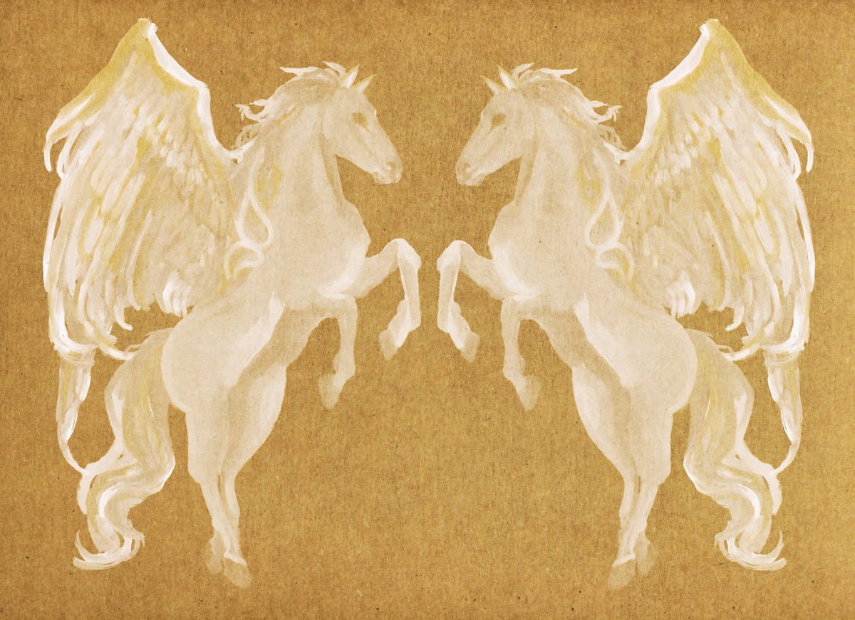 Rustic Mythological Pegasus Pattern Wall Mural