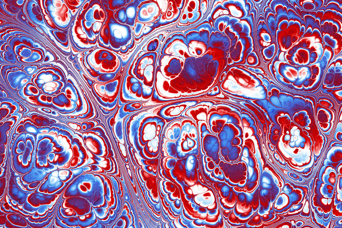 Red Blue Marble Abstract Energy Flow