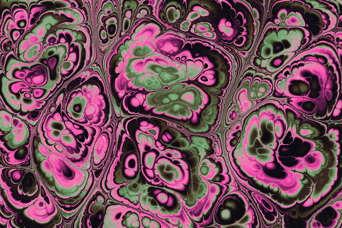 Pink Green Marble Abstract Fantasy Texture Wall Mural in your room — zoomed