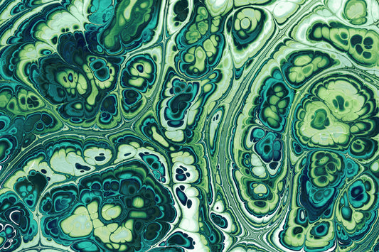 Emerald Ocean Marble Abstract Wall Mural