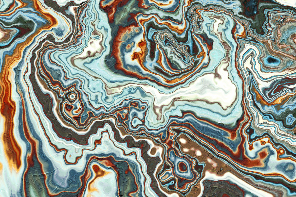 Earthy Marbled Swirl Abstract Wall Mural in your room — zoomed