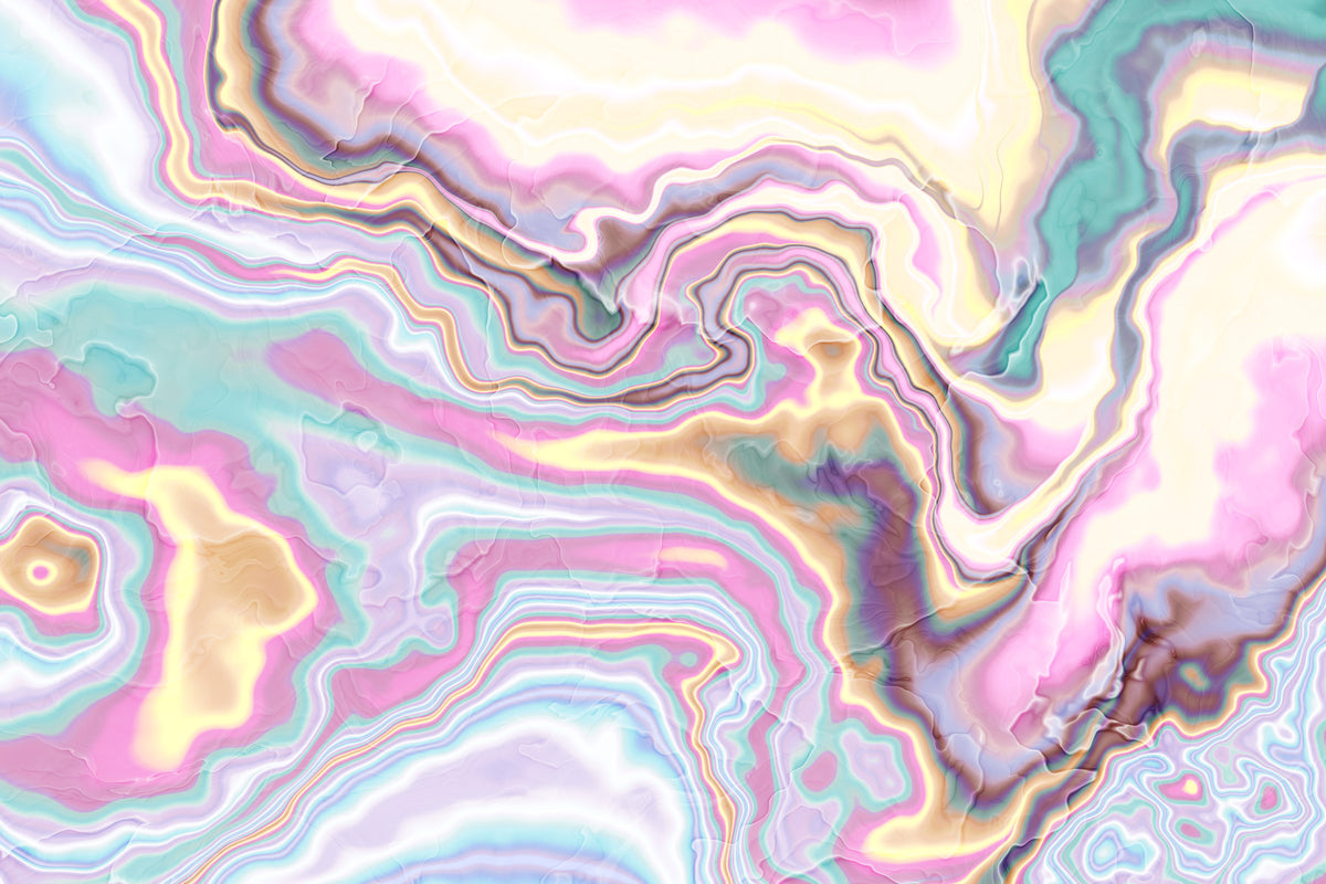 Iridescent Marble Swirl Wall Mural in your room — zoomed