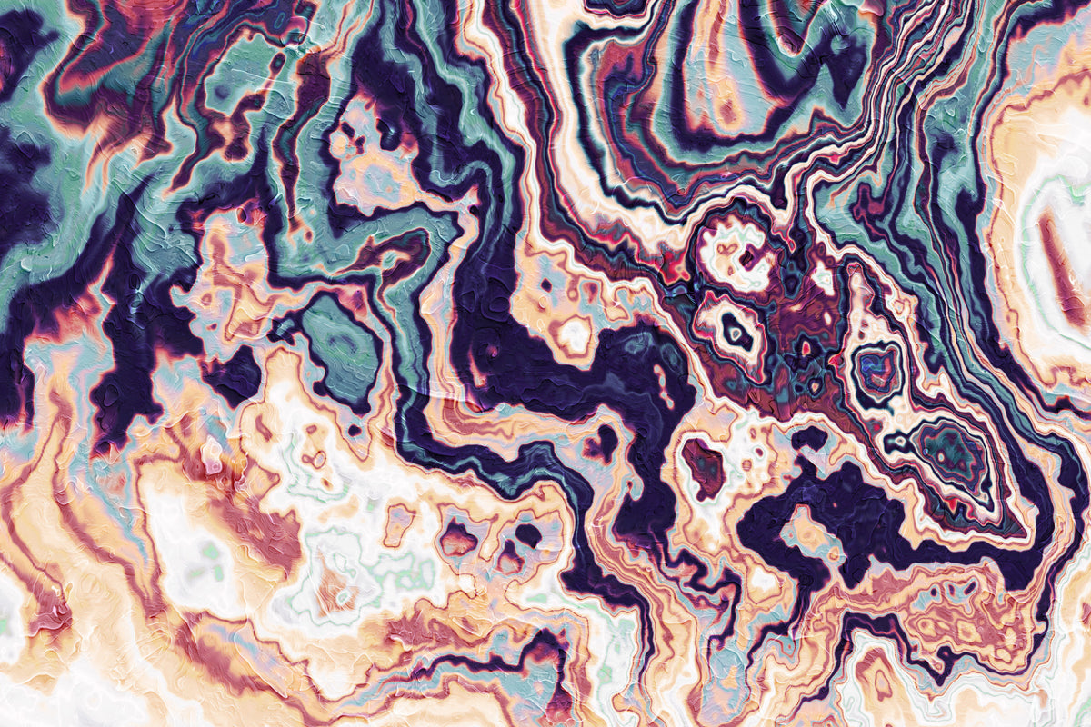 Marbled Fluidity Abstract Art Wall Mural in your room — zoomed