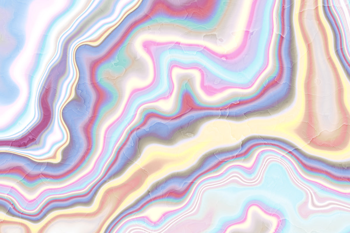 Iridescent Liquid Marble Swirls Wall Mural in your room — zoomed