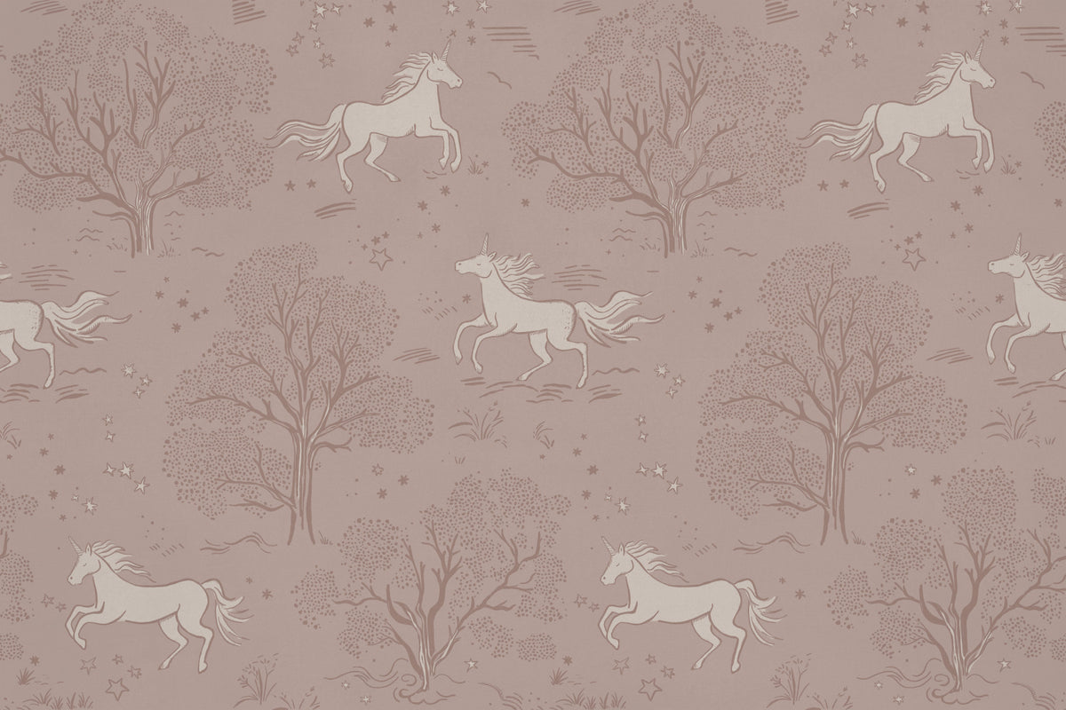 Magical Unicorn Dreamland – Misty Rose Wall Mural in your room — zoomed