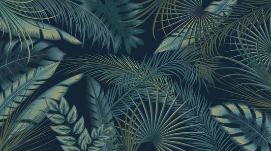 Midnight Tropics Foliage Wall Mural