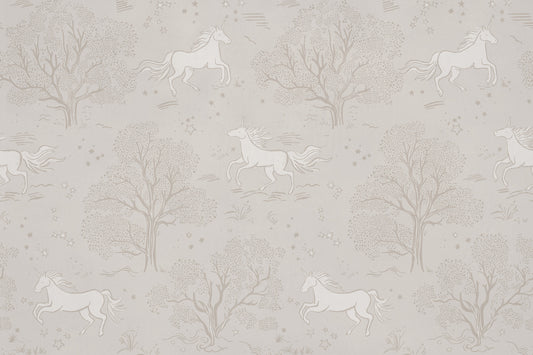 Magical Unicorn Dreamland – Cloudy Grey Wall Mural Wall Mural