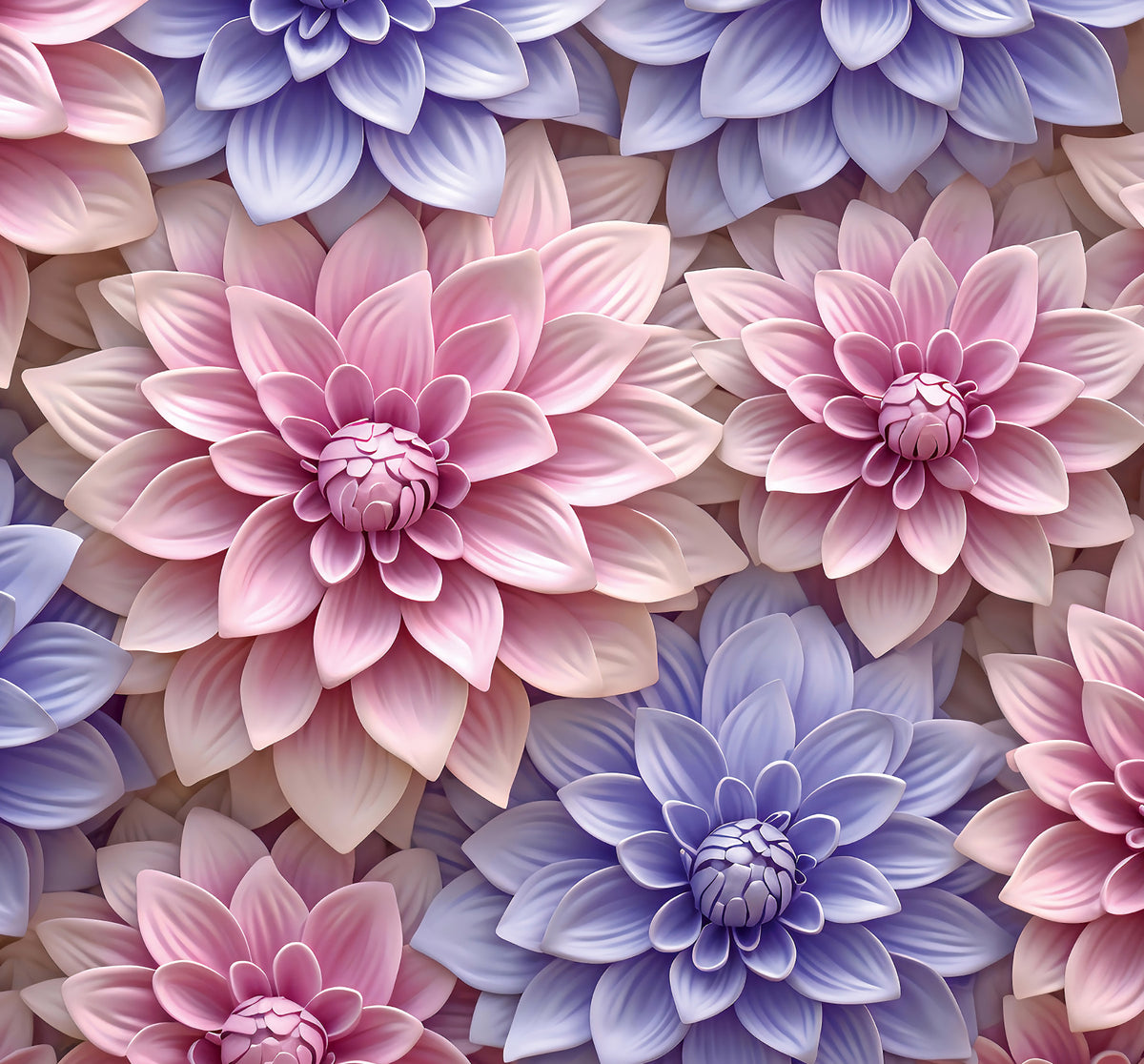 Abstract Petal Layers in Blush and Violet Wall Mural in your room — zoomed
