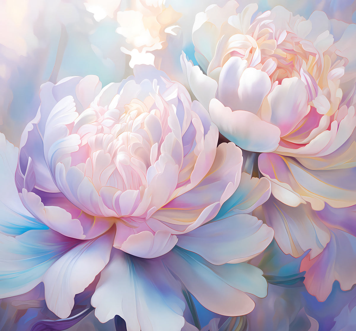 Abstract Botanical Peony Petals Wall Mural in your room — zoomed