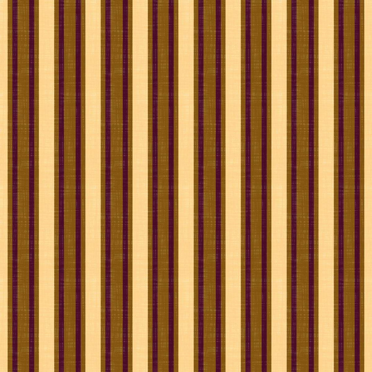 Ivy League Faux Linen Vertical Stripes - Butter Mustard And Burgundy Wallpaper⁠