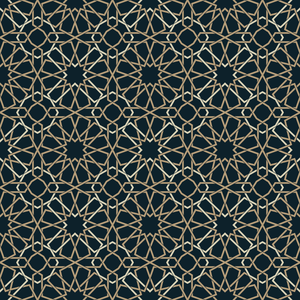 Gilded Star Moroccan Motif Wallpaper⁠ in your room — zoomed