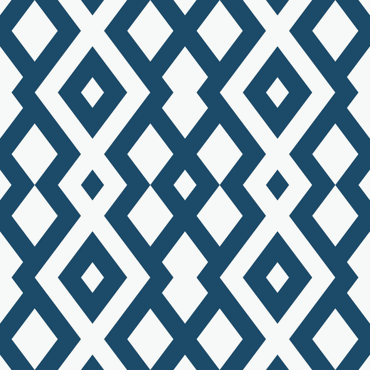 Minimalist Blue and White Diamond Mesh Wallpaper⁠ in your room — zoomed