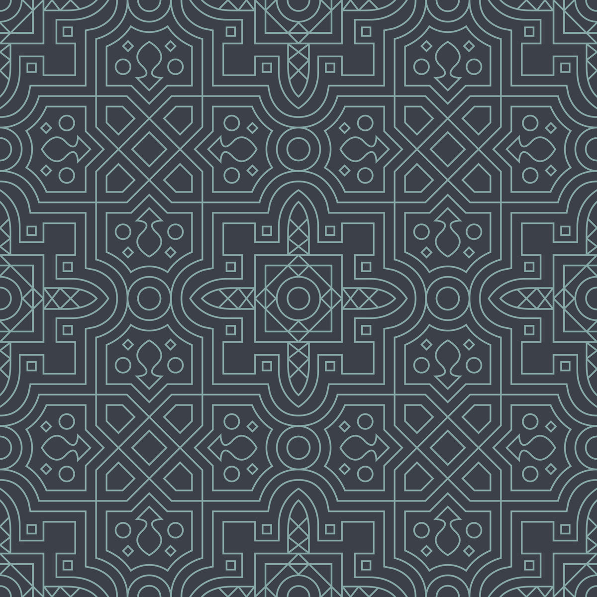Midnight Geometry Linear Tile Wallpaper⁠