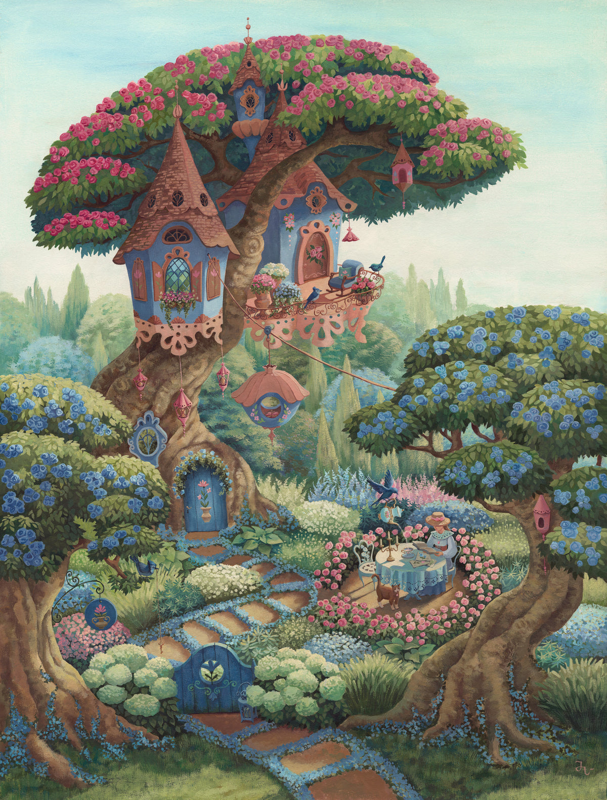 Buebird Cottage Wall Mural