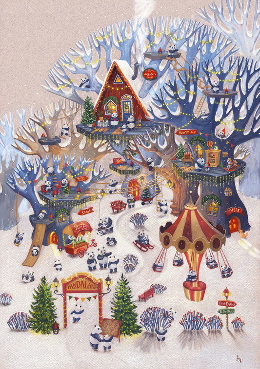 Pandaland Winter Forest Playground Wall Mural