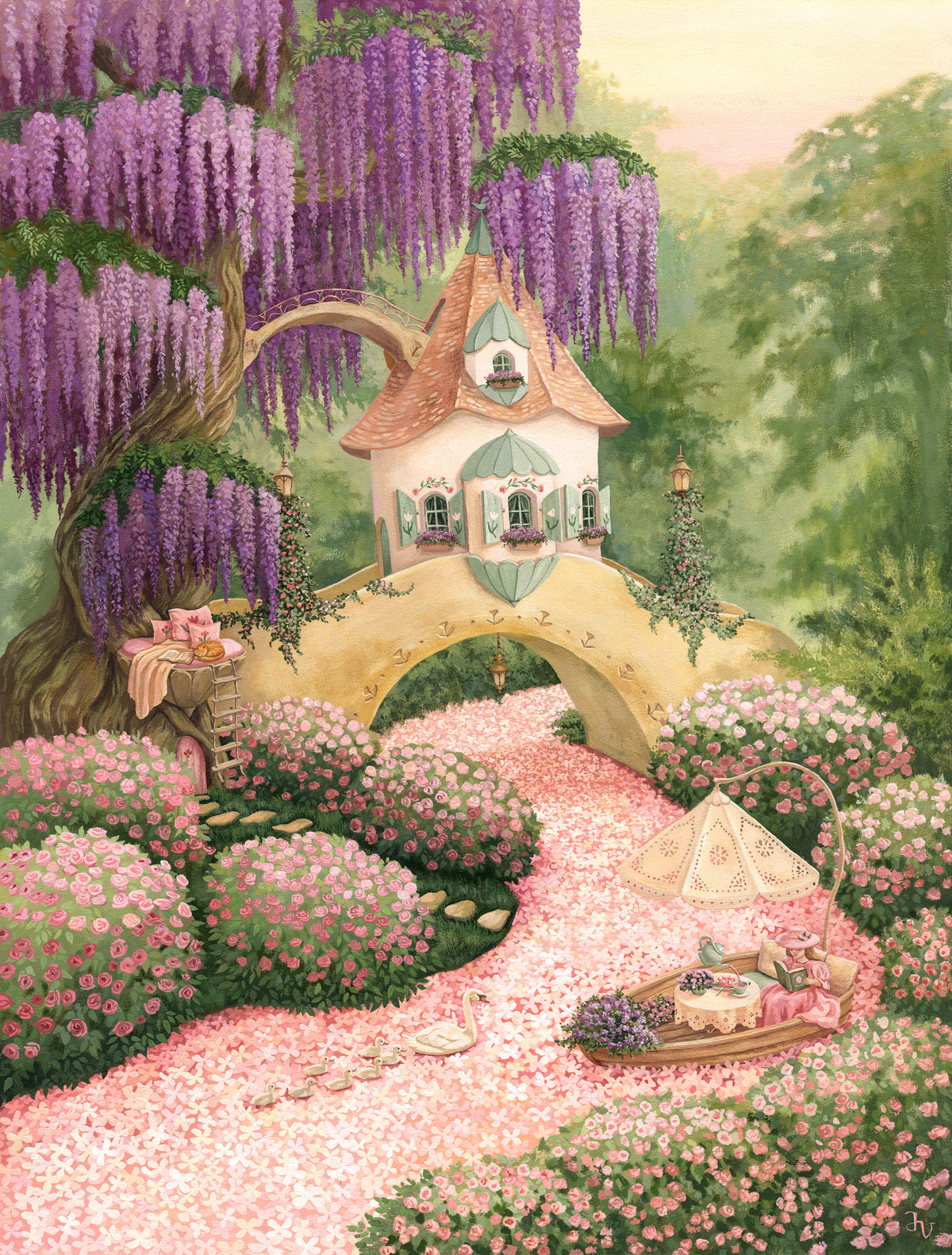 Rosy River Wall Mural