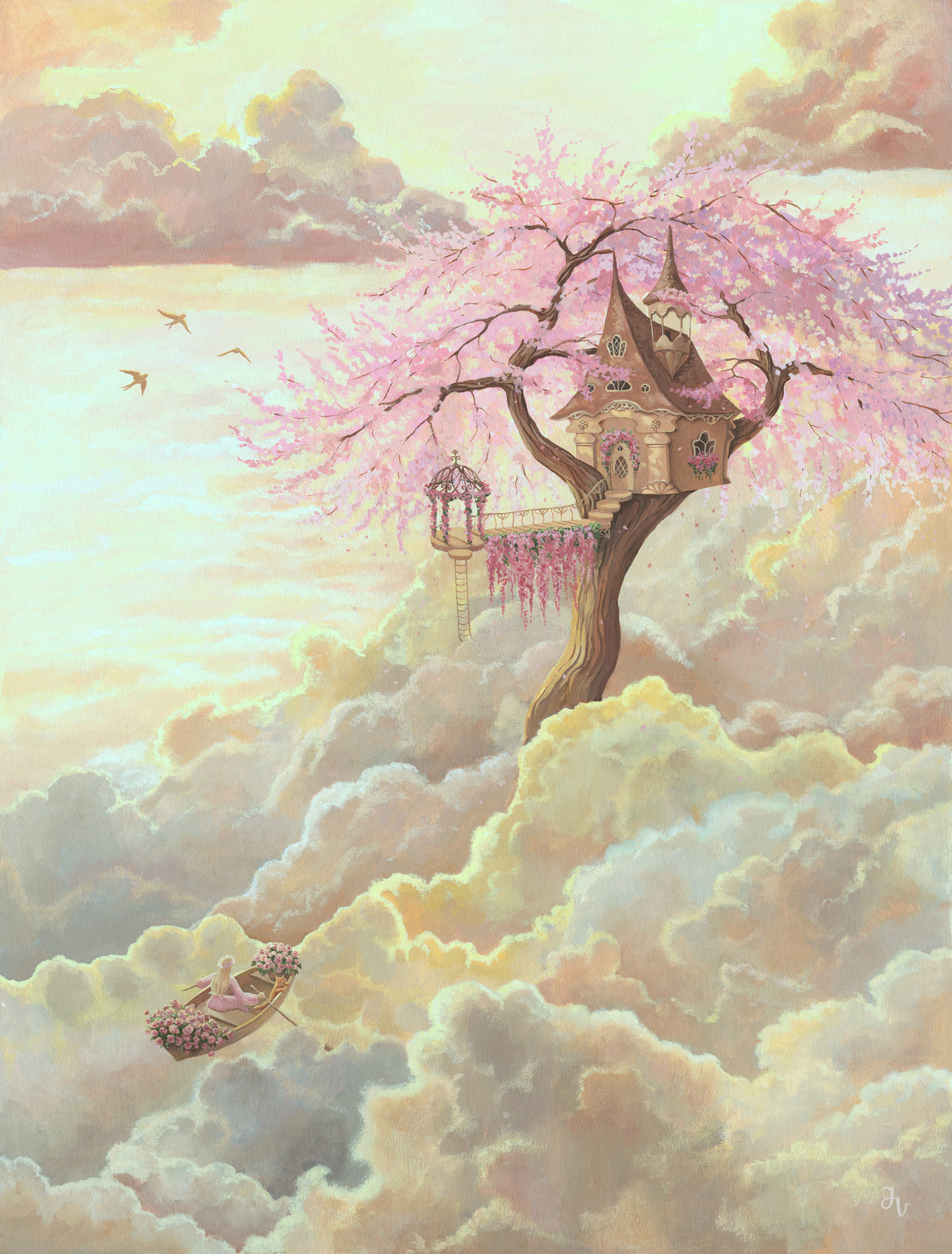 Cloud Nine Wall Mural in your room — zoomed