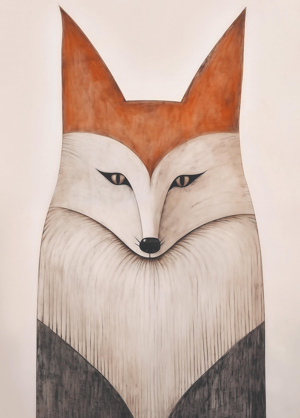 Minimalist Forest Fox Portrait Wall Mural