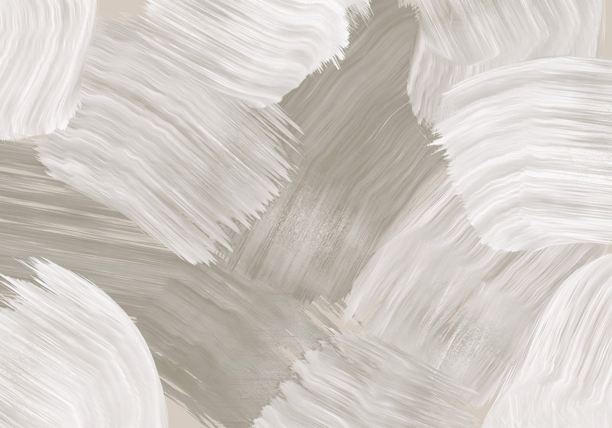 Soft Monochrome Abstract Brush strokes Wall Mural