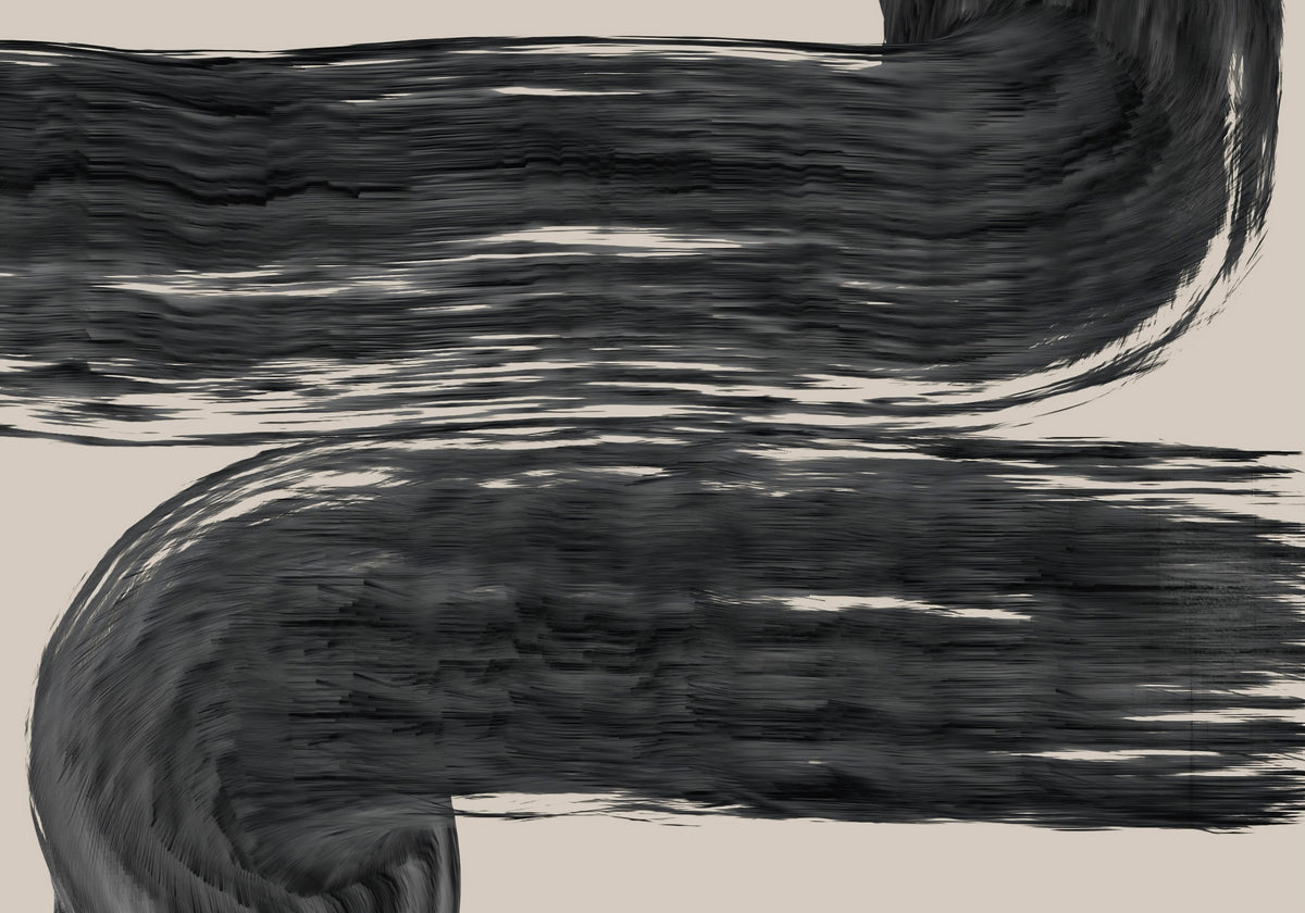 Minimalist Charcoal Swirls Wall Mural